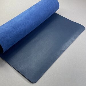 Ігрова поверхня 70*35 см екокожа великий килимок для миші та клавіатури темно-синій