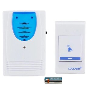 Дверний дзвінок від батарейок Luckarm Intelligent 8203 бездротовий. Колір: блакитний
