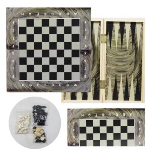 Гра 2 в 1 ( шахи і нарди ) на дерев'яній дошці