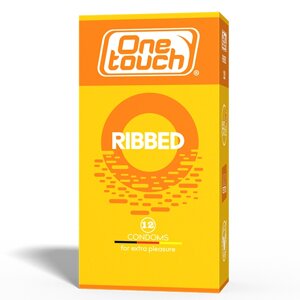 Презервативи One Touch Ribbed з ребристою структурою в силіконовій змазці з накопичувачем (12шт.)