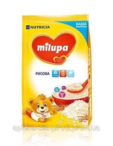 Суха молочна каша Milupa Милупа швидкорозчинна рисова для дітей з 4 місяців, 210 г