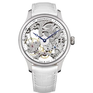 Годинники наручні жіночі Aerowatch 57981 AA13 механічні (скелетон) сріблясто-білі