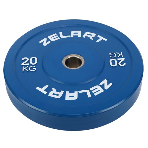 Диски (диски) бамперні для кросфіту гумові d-52мм Zelart TA-7797-20 20кг синій