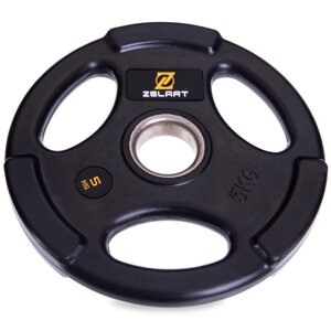 Блин (диски) обрізані Zelart TA-2673-5 51м 5кг чорний