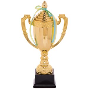 Кубок спортивний із ручками та кришкою Zelart CLASSIC C-897B висота 36 см золото