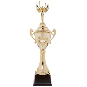 Кубок спортивний із ручками та кришкою Zelart NIKA HB4050A висота 48 см золото
