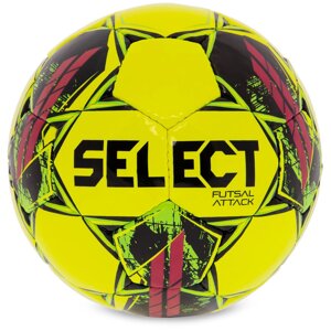 М'яч для футзала select futsal attack V22 Z-attack-YP no4 жовтий-рожевий
