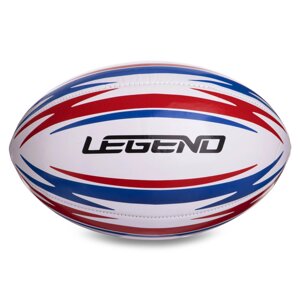 М'яч для регбі LEGEND R-3288 No5 PVC білий-червоний синій
