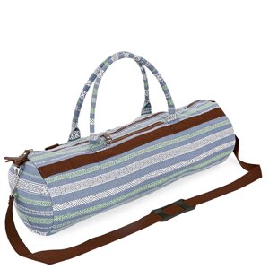 Сумка для йога килимка Yoga bag KINDFOLK FI-6969-6 (розмір 20смх65см, поліестер, бавовна, сірий-синій)
