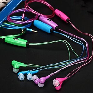 Навушники LED AT-618 дротові (сині, рожеві, зелені) ⁇ Гарнітура для смартфона ⁇ Навушники, що світяться