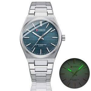Годинник чоловічий із синім цифеблатом із нержавіючої сталі Curren, сталевий годинник класичний чоловічий чоловічий