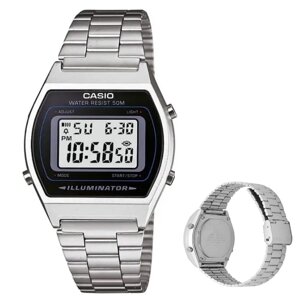 Наручний годинник чоловічий Casio оригінал з підсвічуванням водостійкі Годинники Касіо сталеві сріблясті retro