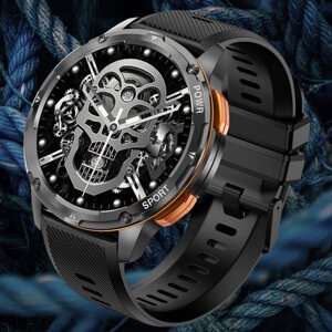 Смарт розумний годинник чоловічий чорний чорний круглий Smart Watch Bluetooth смарт годинник із дзвінком Modfit Base T2