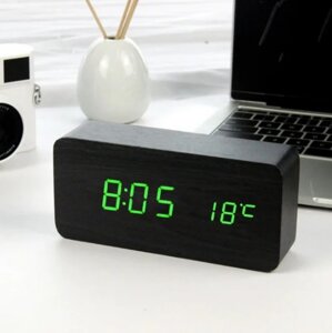 Настільний годинник VST-862 з термометром зелені | Електронний будильник | Світлодіодні цифрові годинник