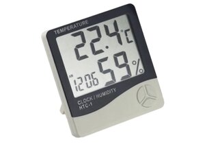Термометр-гігрометр HTC-1 | Годинник настільні з гігрометром і термометром | Домашня метеостанція