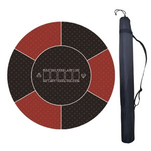 Килимок для покеру круглий 60*60 см з сумкою-чохлом чорно-червоний (NR0176_5)