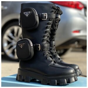 Жіночі черевики Prada Monolith High ботінки Prada Monolith жіночі черевики Prada Monolith Black прада моноліт