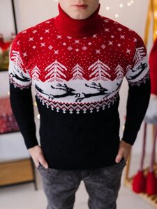 Зимовий Новорічний вовняний светр з оленями теплим