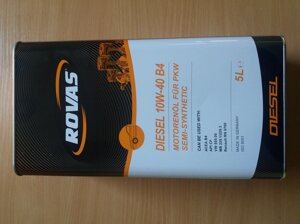 Rovas Diesel 10W-40 B4 (5 л) Напівсинтетичне моторне масло для легкових автомобілів