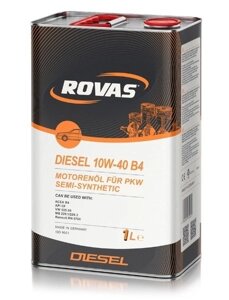 Rovas Diesel 10W-40 B4 (1 л) Напівсинтетичне моторне масло для легкових автомобілів