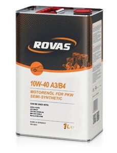 Rovas 10W-40 A3 / B4 (1 л) Напівсинтетичне моторне масло для легкових автомобілів
