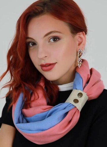 Кашеміровий шарф "Мілан", шарф снуд, шарф бактус, зимовий жіночий шарф, великий жіночий шарф