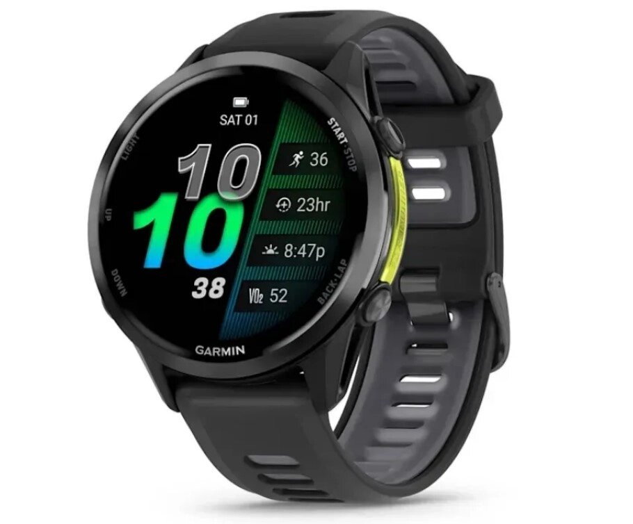 Смарт-годинник Garmin Forerunner 970 з вуглецево-сірим титановим безелем DLC, чорним корпусом і чорним ремінцем від компанії Garmin - фото 1