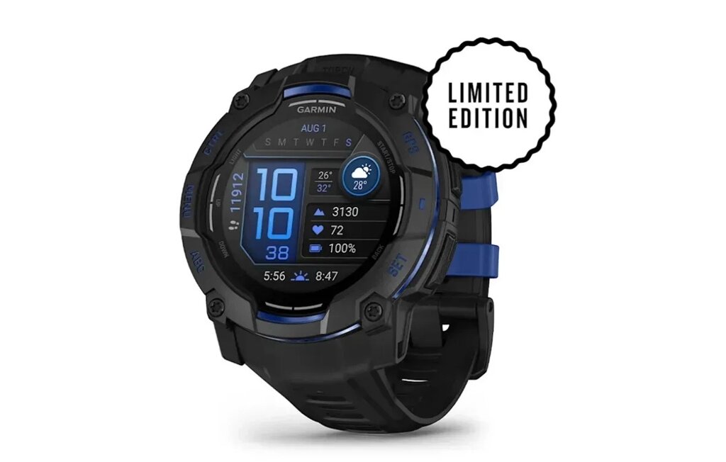 Смарт-годинник Garmin Instinct 3 (50 мм) AMOLED чорний із чорно-синім ремінцем від компанії Garmin - фото 1