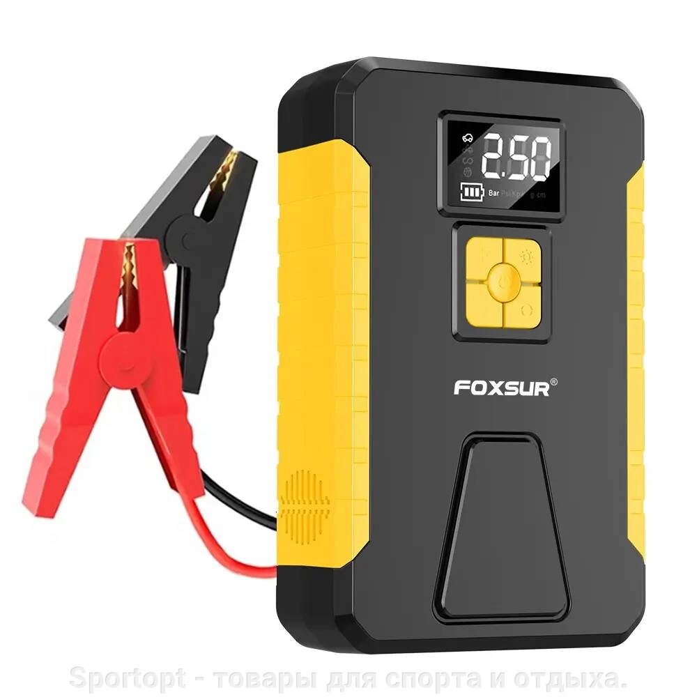 Пусковий пристрій Foxsur FJS950 (800A, 26800 mAh) + компресор (1304) від компанії Sportopt - товари для спорту і відпочинку. - фото 1