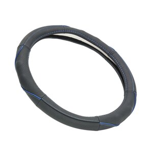 Чохол на кермо Elegant EL 105780 чорно-блакитна шкіра S