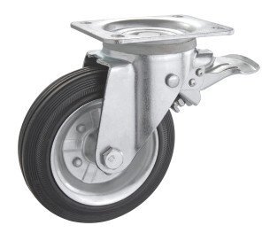 Колесо поворотне SNB PROFI з кріпильною панеллю і гальмом 160 мм (1404-PF-160-R) від компанії Придбай - фото 1