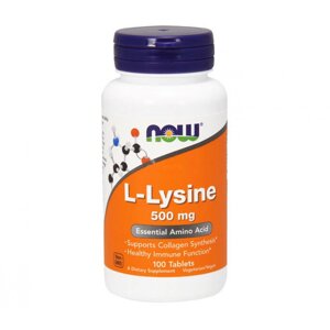 L-Лізин 500 мг Now Foods L-Lysine у таблетках №100
