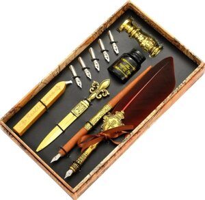 Антикварний набір Urbankit вінтажна ручка пір'яна для каліграфії з чорнилом і 17 шт змінних стрижня