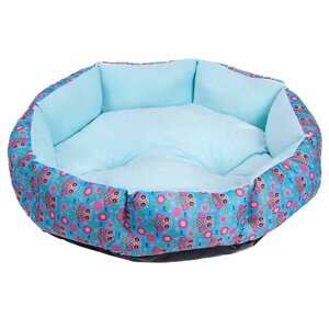 Лежак для котів собак круглий No Brand SY-2022-1208-97 Owl M Блакитний (11064-62478)