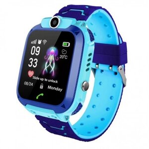 Смарт-годинник KID Watch Дитячі Розумні годинник GPS+WiFi з вологозахистом IP67 Сині з блакитним
