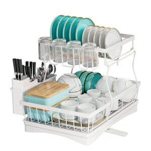 Сушарка для посуду з килимком DRT К5 44х31 см Білий (H051322)