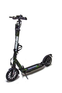 Самокат двоколісний колеса Scale Sports PU 200 мм 2 амортизатора Black and Green (853715831)