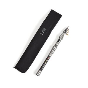 Телескопічна вудка для риболовлі LEO 27593 1,8 м Чорний (6909-25854)