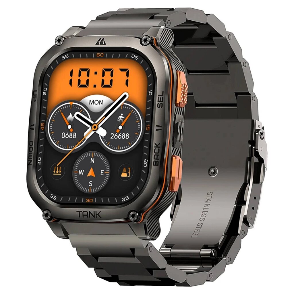 Смарт-годинник тактичні Kospet Tank M3 ULTRA Metal Black (KTM0003UMB) від компанії Придбай - фото 1