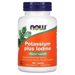 Йодид калію Now Foods Potassium Plus Iodine 180 таблеток
