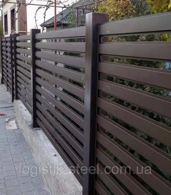 Паркан металевий, , РАНЧО, ширина ламелі 100 мм від компанії Логістик Сталь - фото 1