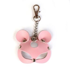 Брелок на карабіні для ключів Мишка з натуральної шкіри рожевого кольору Art of Sex Talla