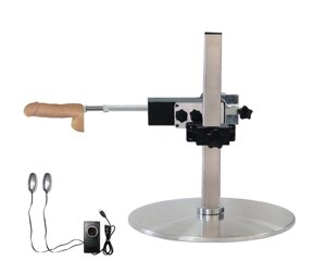 Секс машина для жінок сріблястого кольору з фалоімітатором Анальною пробкою та вібраторами в комплекті Foxshow Bendy