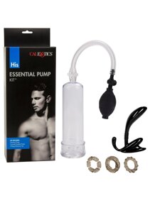 Набір із 5 секс-іграшок для чоловіків чорно-прозорий His Essential Pump Kit Talla