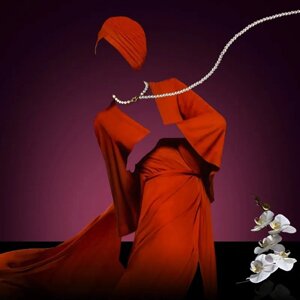 Нашийник з повідцем БДСМ із перлів білий Lockink Talla