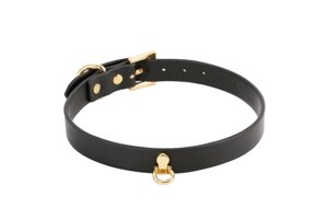 Нашийник чорний із золотистою фурнітурою NS Novelties Fetish & Fashion Talla