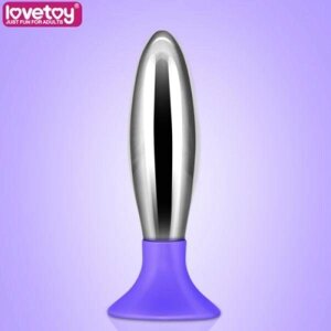 Анальна втулка металева з силіконовою вставкою Lovetoy Bobby Talla