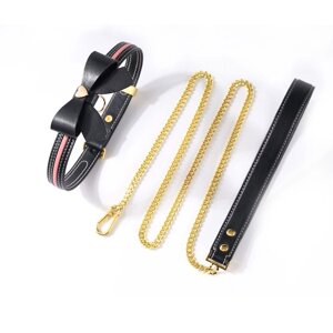 Нашийник з Поводком ланцюжком з петлею чорного кольору Lockink Sevanda Talla