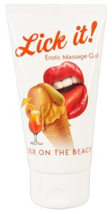 Веганський масажний гель на водній основі з ароматом та смаком вишні Lick it Sex on the beach 50 мл Talla