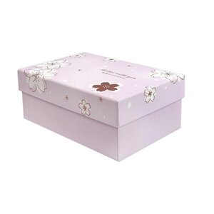 Подарункова коробка з квітами рожева S-22.5х15.5х9 см Talla